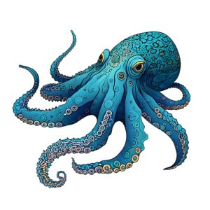 פאזל מעץ תמנון אזול למבוגרים וילדים